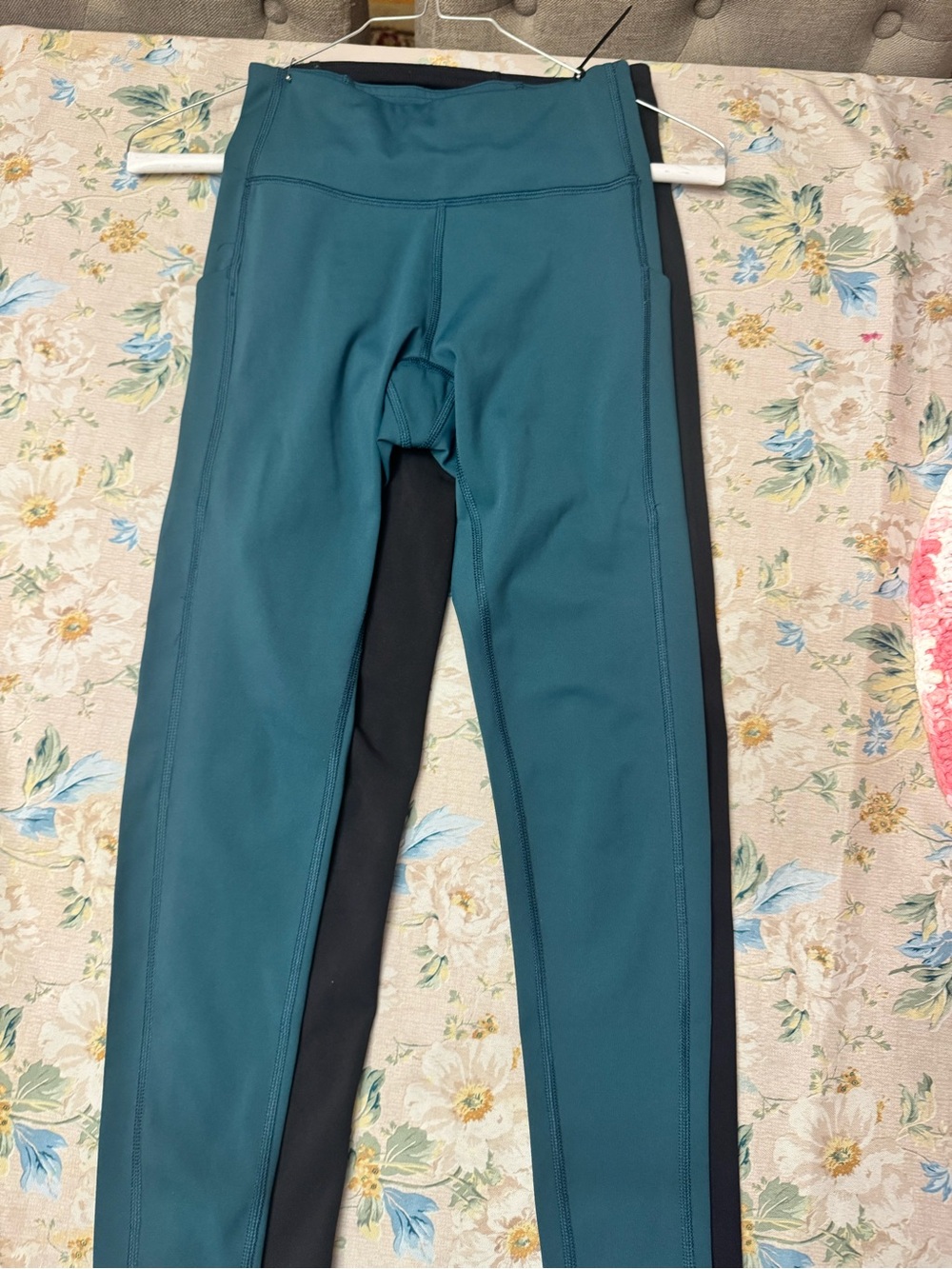 tek gear Teal with Black Side Panel Women's Athletic Leggings